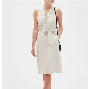 Brand New Banana Republic Cream Silk Trench Dress